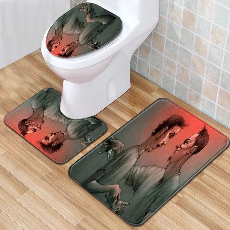 Philosophical Meaning Bathroom Floor Mat Three-Piece Bathroom Carpet Toilet Mat Set Door Mat Bathroom Non-Slip Mat