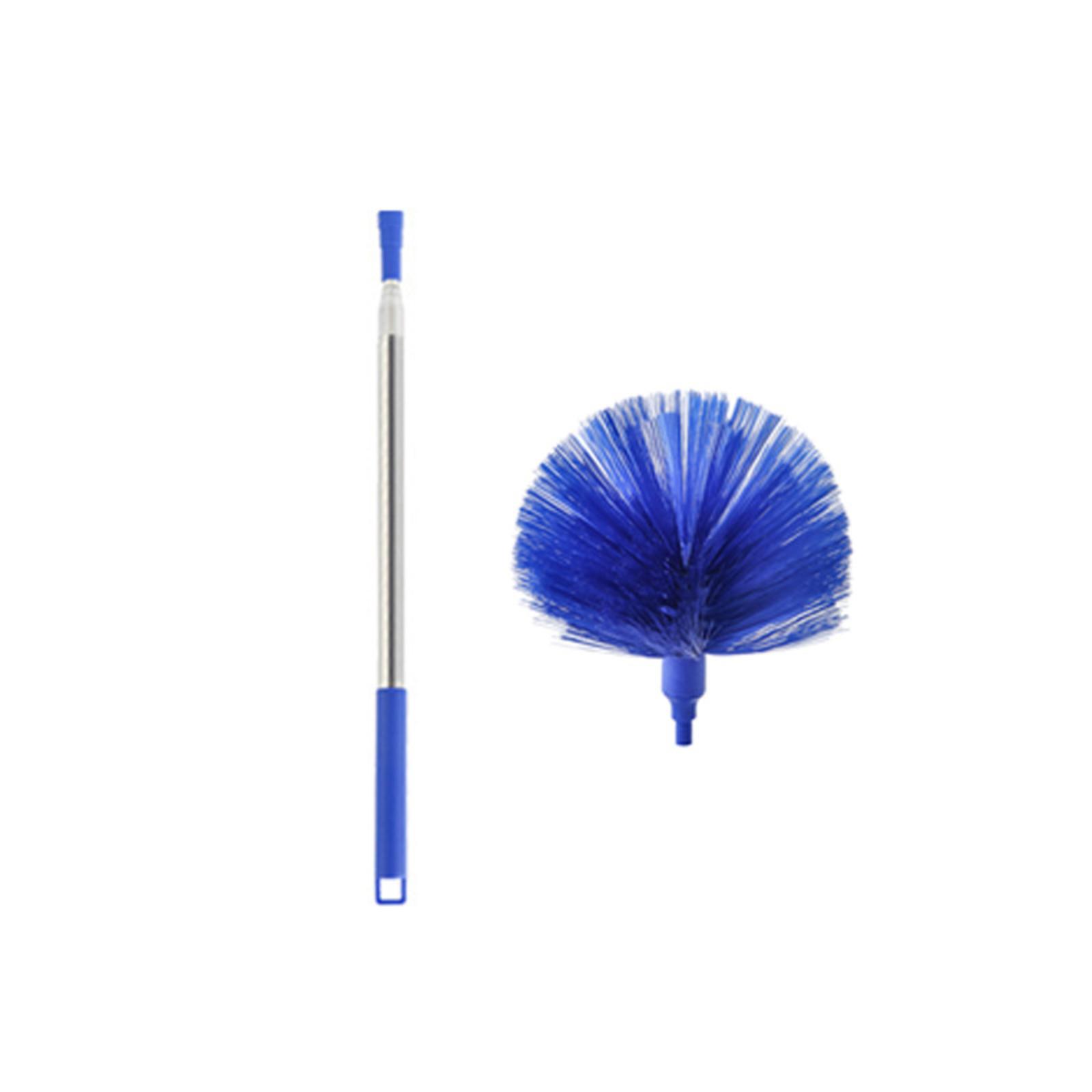 Spider Web Broom Two Piece Set with Extendable Handle and Flexible Bristles for Efficient Dust and Cobweb Removal in Hard-to-Reach Areas One Size синий