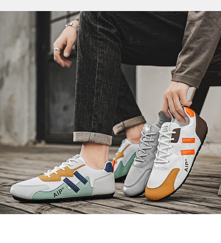 Herren Sommer Atmungsaktive Mesh Weiße Sneaker - Trendig, Vielseitig, Flache Freizeitschuhe
