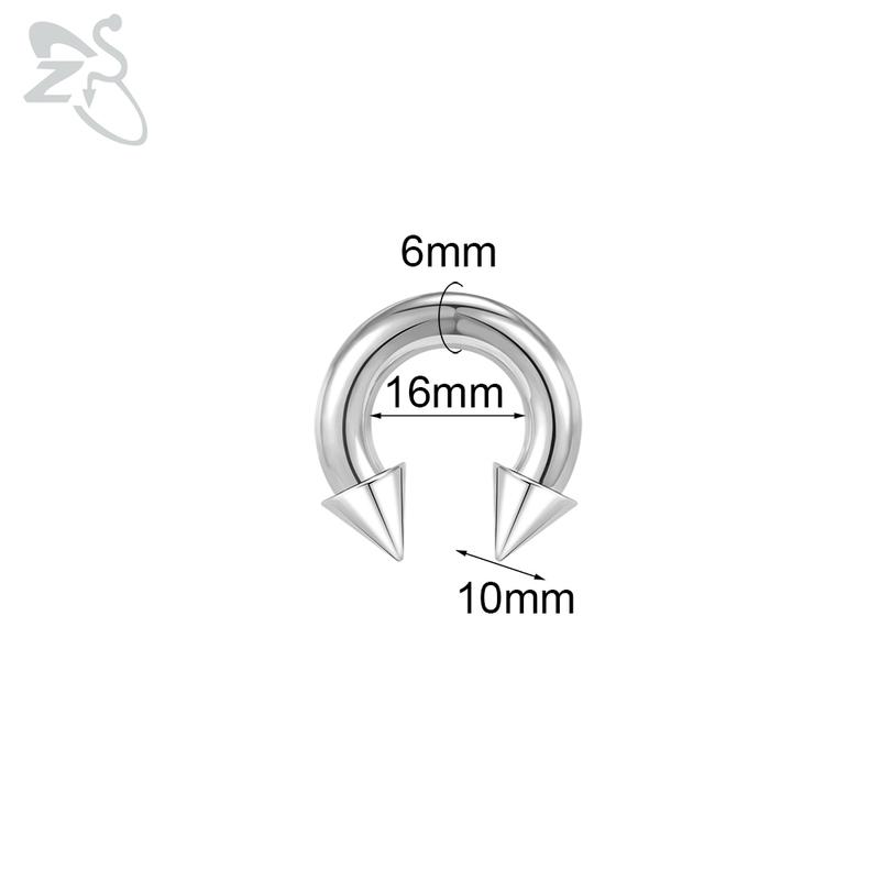 ZS 1 PC 00/0/2/4/6/8G Spike Edelstahl Nasenring für Männer Frauen Punk Großspur Septum Piercings Spike Ohr Flesh Expander