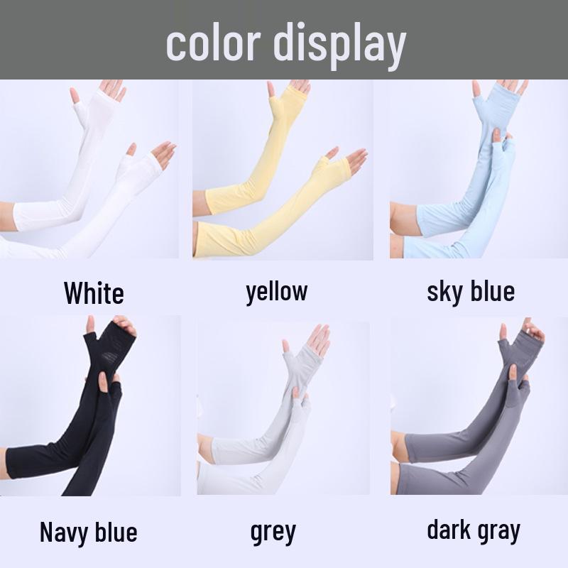 Summer UV Protection Breathable Ice Silk Anti-Slip Gloves for Outdoor Sports