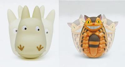 Ensky Studio Ghibli YR-12 Mein Nachbar Totoro Lustiges Schaukelspielzeug Kleiner Totoro und Katzenbus Ca.. 63-65mm Aus ABS PVC