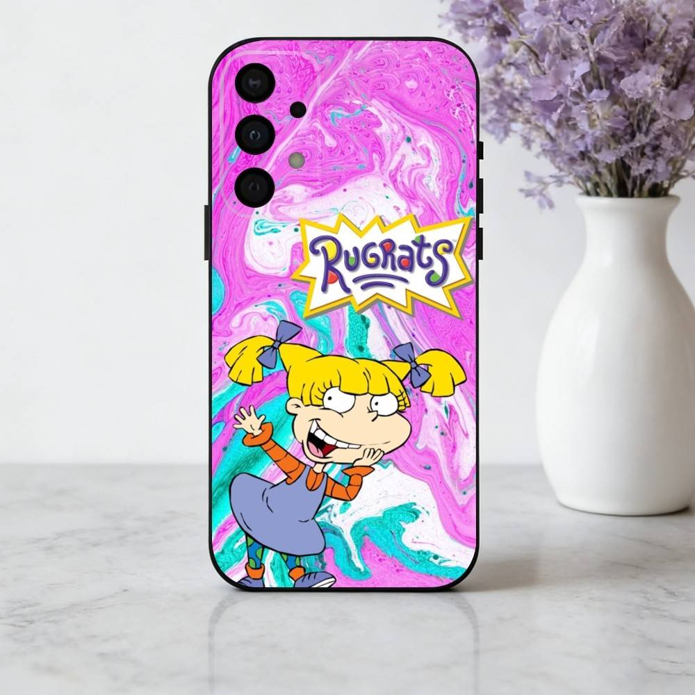 

R-Rugrat-T C-Chuckie A-Angelica Phone Case For Samsung Galaxy A73,A72,A71,A70,A53,A52,A51,Soft Silicone Black Cover Samsung a42 5g