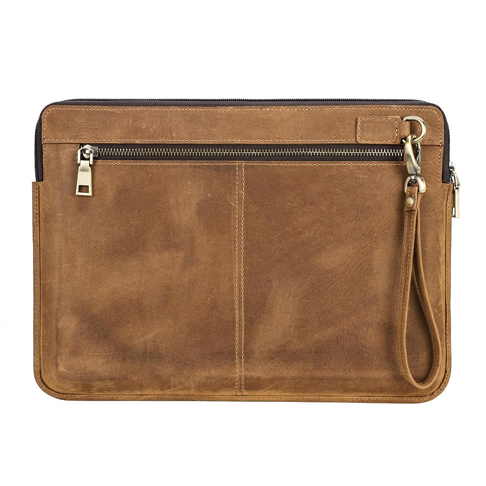 Genuine Leather Laptop Sleeve Case For Macbook Air M1 M2 M3 M4 Pro 13 14 15 16 Inch Briefcase Dell HP Computer Cover Bag For Men