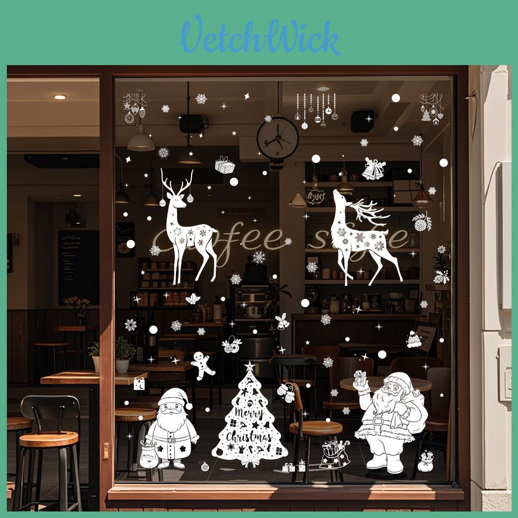 Christmas Window Decals With Snowflakes And Reindeer Pvc Sticker Set For Holiday Decor
