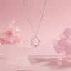 Lucky Wreath Necklace Women's Summer Light Luxury Temperament Pink Zircon Small Flower Clavicle Chain Stainless Steel