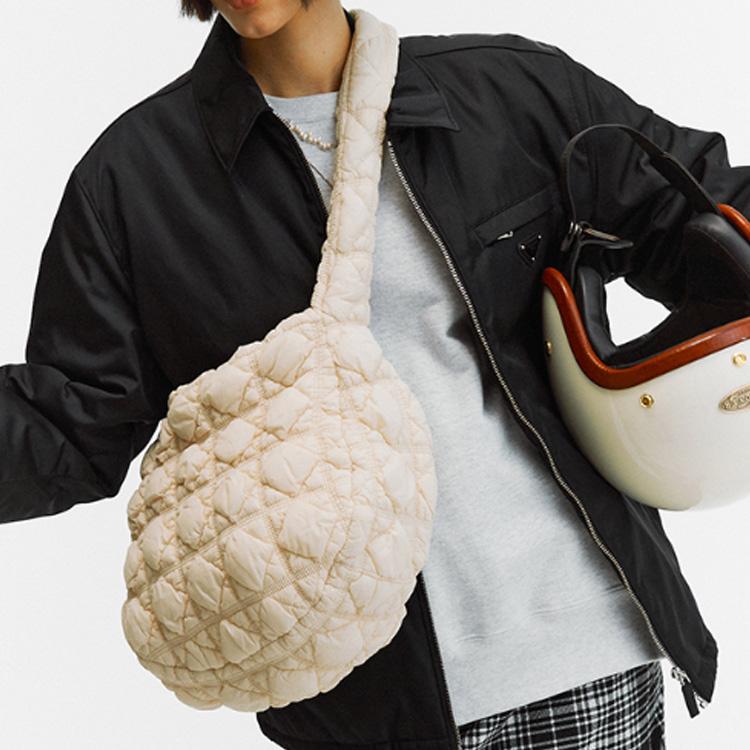 New CARLYN Nylon Cloud Bag Crossbody Bag Shoulder Bag Women's Ivory H71307010I