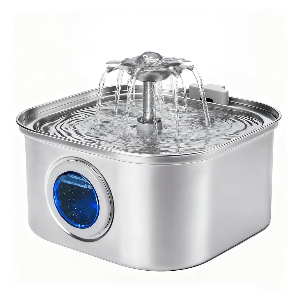 Fonte de Água Automática Quadrada para Pets de 3,2L para Gatos e Cães