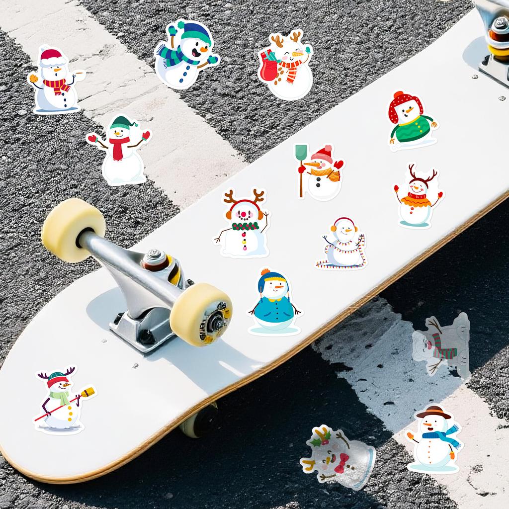 50 Snowman Stickers Cartoon Holiday Decoration Scene Setup Stickers