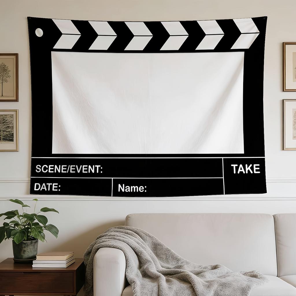 Exquisite Tapestry with Clapper Ready to Film Pattern, Ideal for Living Room Bedroom Office Decor and Home Party Wall Decoration