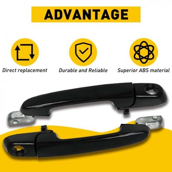 2X Front Side LHRH Exterior Door Panel Handle Set For 2006-2011 Accent Hyundai K