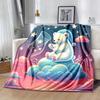 1pc Cute Bear Printing Lightweight Flannel Blanket, Comfortable and Warm Blanket, for Camping Sofa Bed and Couch Office, Gift
