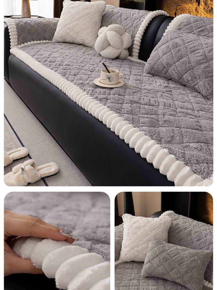 Corduroy Sofa Cushion Non-Slip Thickened Sofa Cover Cloth Warm Dust Soft Velvet Warm Backrest Armrest Towels Window Sill Pad