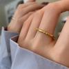 French Geometric Design 18K Gold-Plated Titanium Steel Women's Retro Fashion Ring