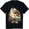 Two Rex 2nd Birthday Boy Second Dinosaur 2 Year Old Boys T-Shirt