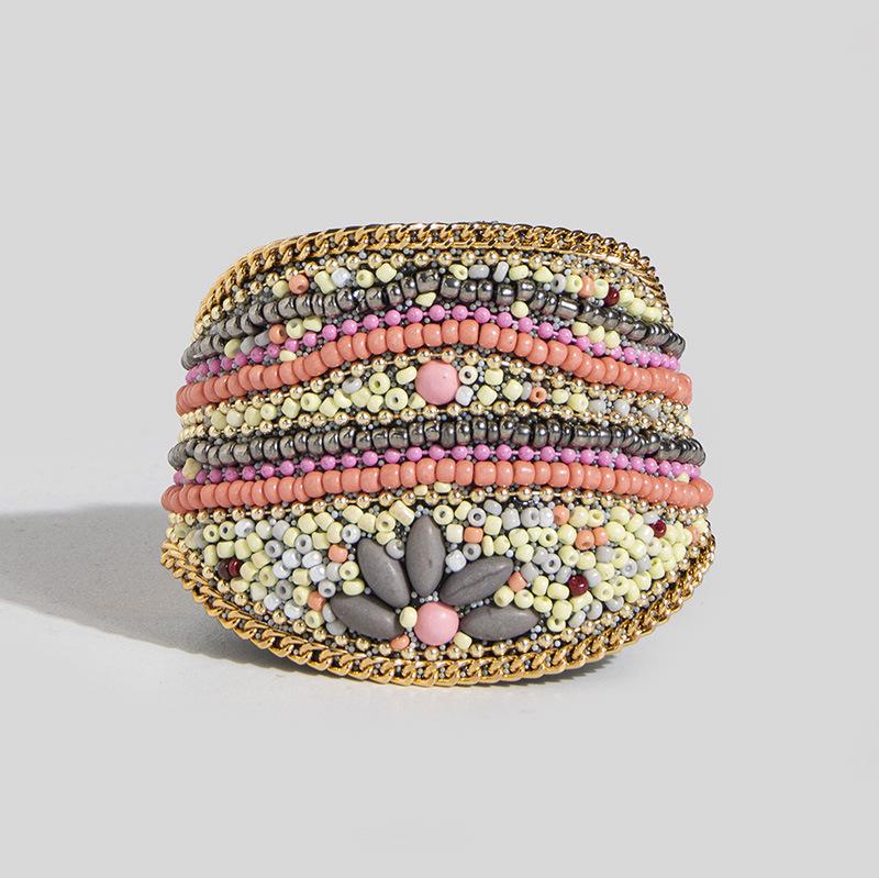 New Nepalese Shell Rice Bead Magnetic Buckle Handmade Ethnic Style Wide Waist Chain Bohemian Vacation Style Women's Bracelet