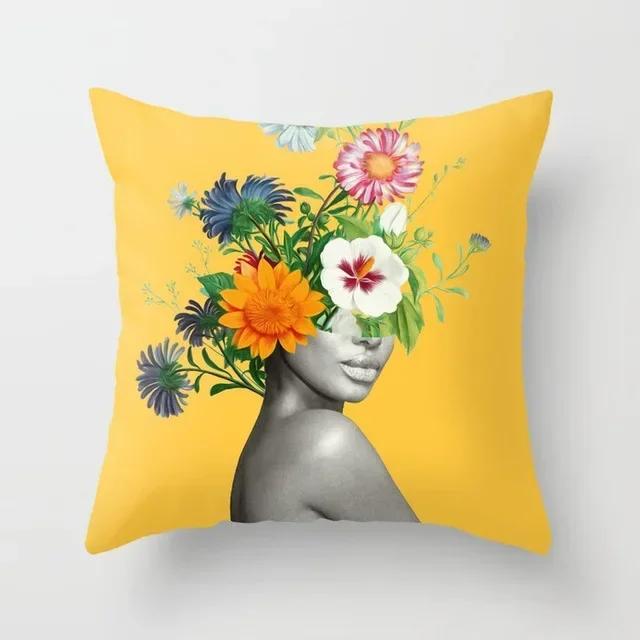 Ms. Hua's artistic portrait design Double-sided Printed pillow cover Short plush Suitable living rooms sofas throw cushion cover