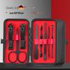 Nail Clipper & Manicure Set: 24-Piece Black/Red with Ear Pick - Portable and Complete