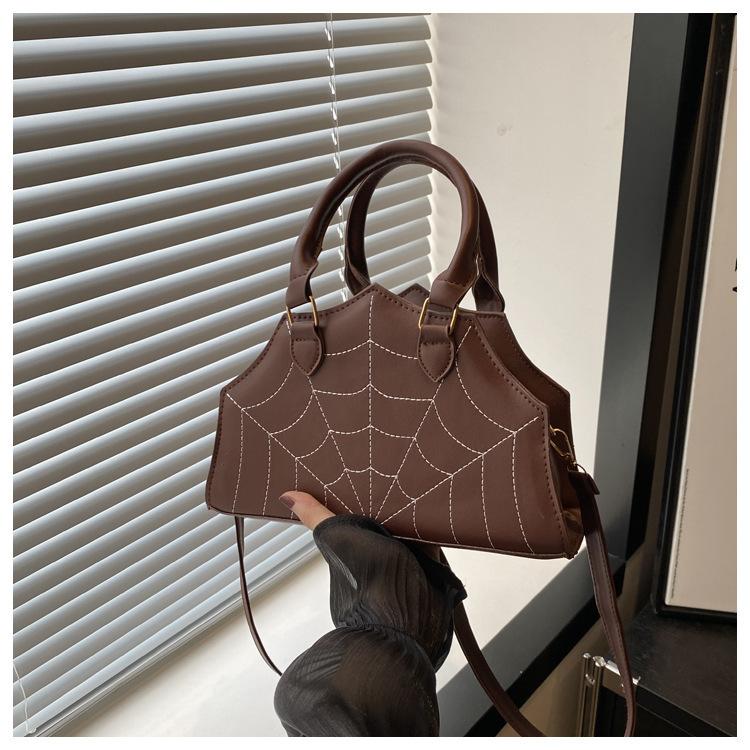Niche Design Texture Bag Women's 2025 New Spider Web Versatile Casual Ins Foreign Style Shoulder Messenger Bag Tide