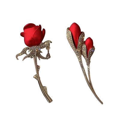 Broches roses rouges pour femmes, badges, épingles à revers, pour manteau, costume, vêtements, décoration