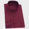Men's High-End White Non-Iron Stand Collar Long Sleeve Dress Shirt