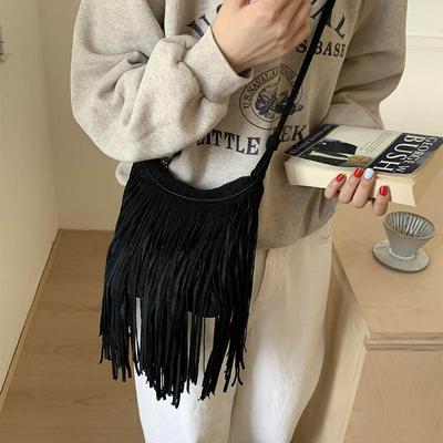Sac à franges en daim pour femmes nouveau sac pour femmes simple et populaire sac à bandoulière simple sac messager