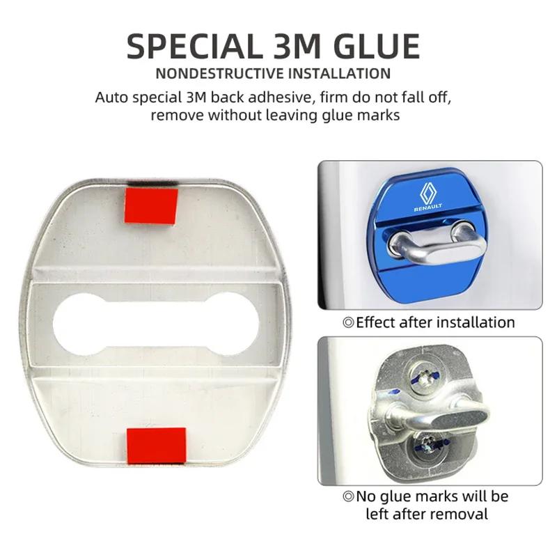 Interior Stickers For Renault Clio Captur Trafic Scenic 2 Megane 2 3 4 Kadjarle 4Pcs Titanium Alloy Car Door Lock Protective Cov