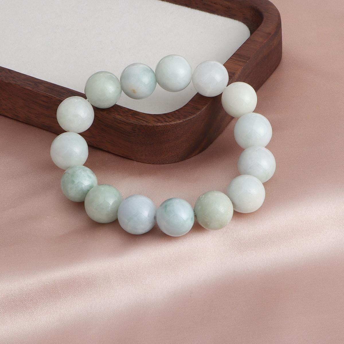 Браслет с бусинами из натурального жадеита, сине-белый жадеит, масляно-синий кристаллический браслет для мужчин.