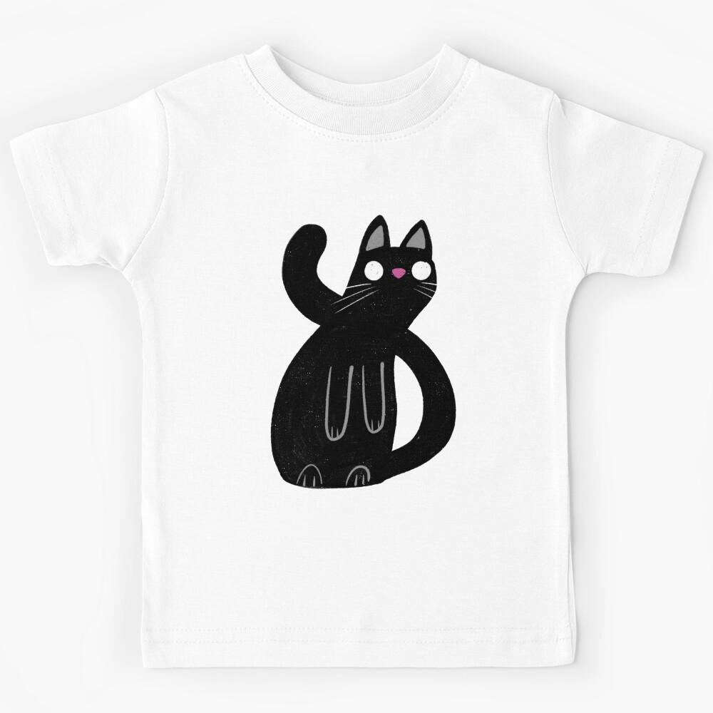 Big Black Cat Kids T-Shirt 160