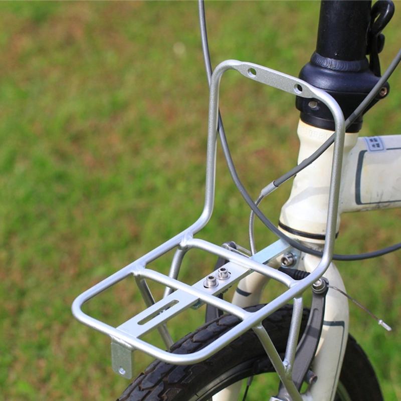 Folding Bike Front Rack Aluminum Alloy Front Bicycle Pannier Rack Light Weight Luggage Carriers for Commuting and Travel