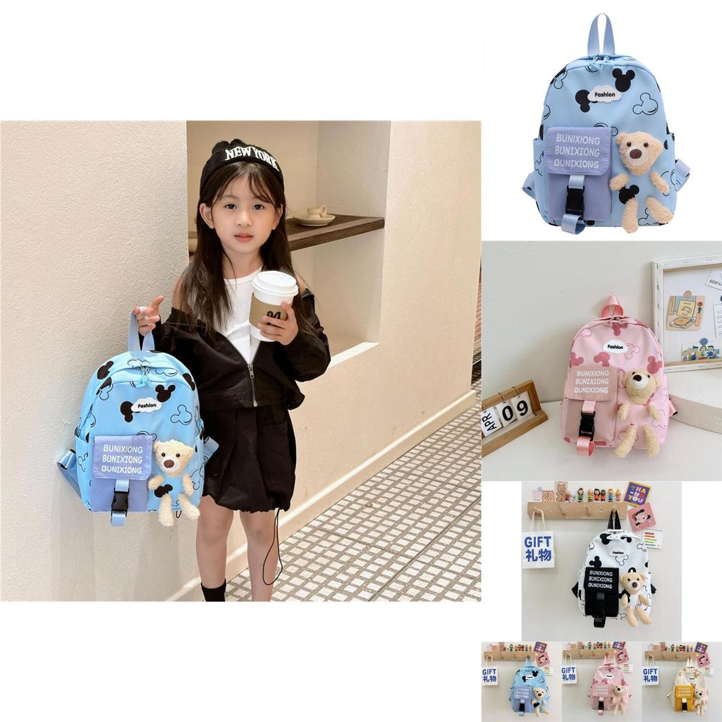 Adorable Cartoon Bear Backpack For Kids Stylish And Lightweight Oxford Cloth School Bag