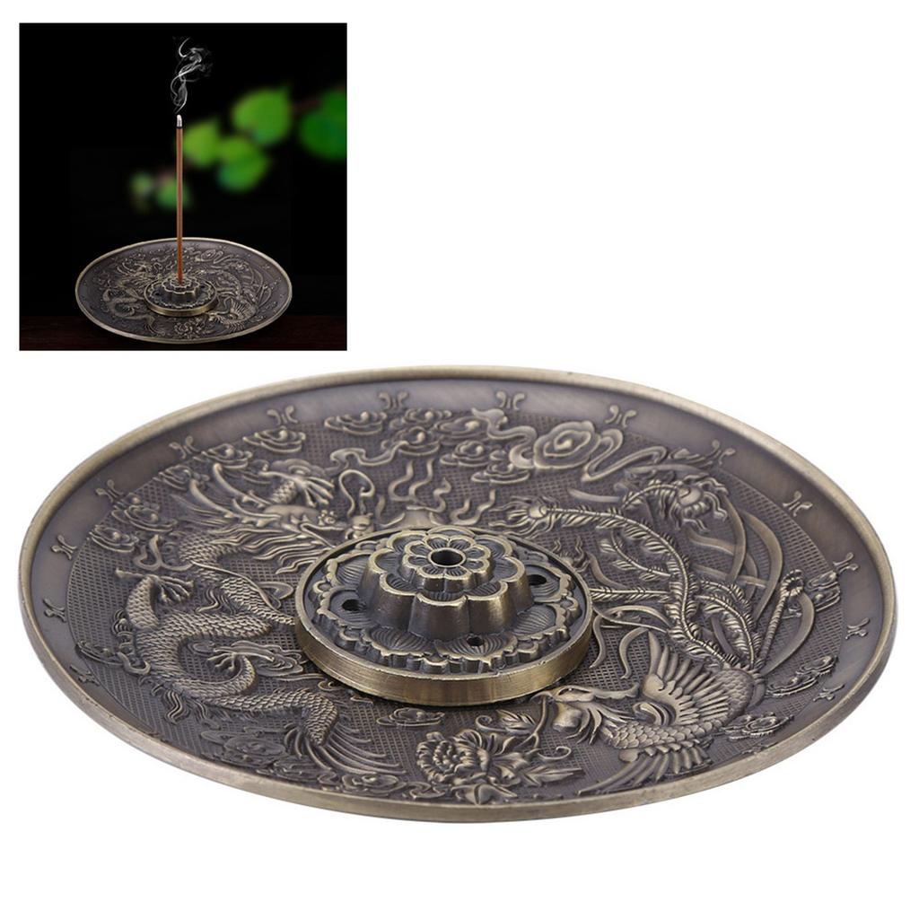 Zinc Alloy Incense Stick   Holder Dragon Pattern   Plate for Bedroom Temple Bronze