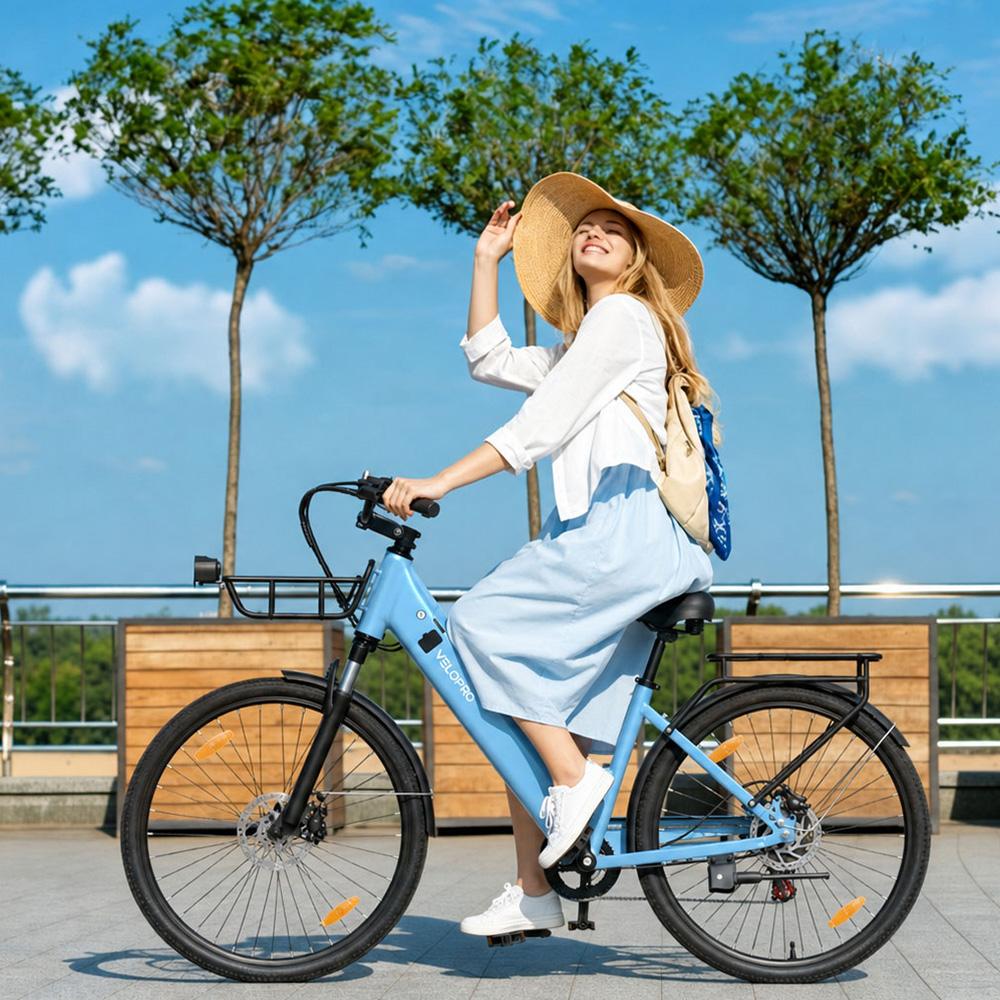 Velopro C1 Pro Elektrofahrrad 27,5" Reifen 250W Motor Stadtrad 648Wh Hydraulische Bremsen 7 Gänge Maximale Zuladung 150kg
