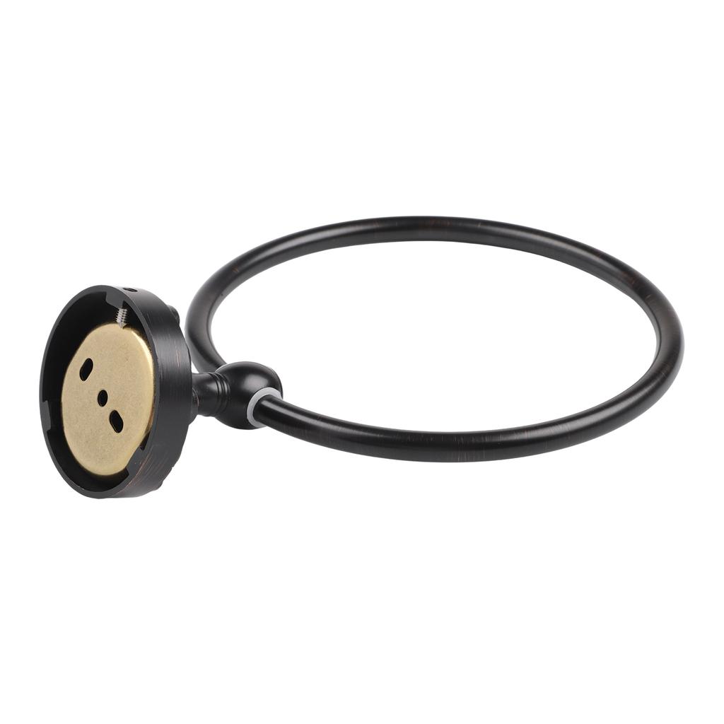 Classic Black Brass Towel Ring for Bathroom Kitchen Bedroom or Living Room with Wall Mount Design and Mounting Screws