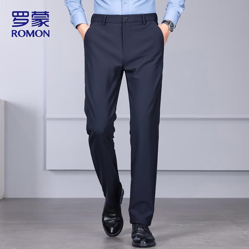 

ROMON Men s Business Casual Straight-Leg Pants 33