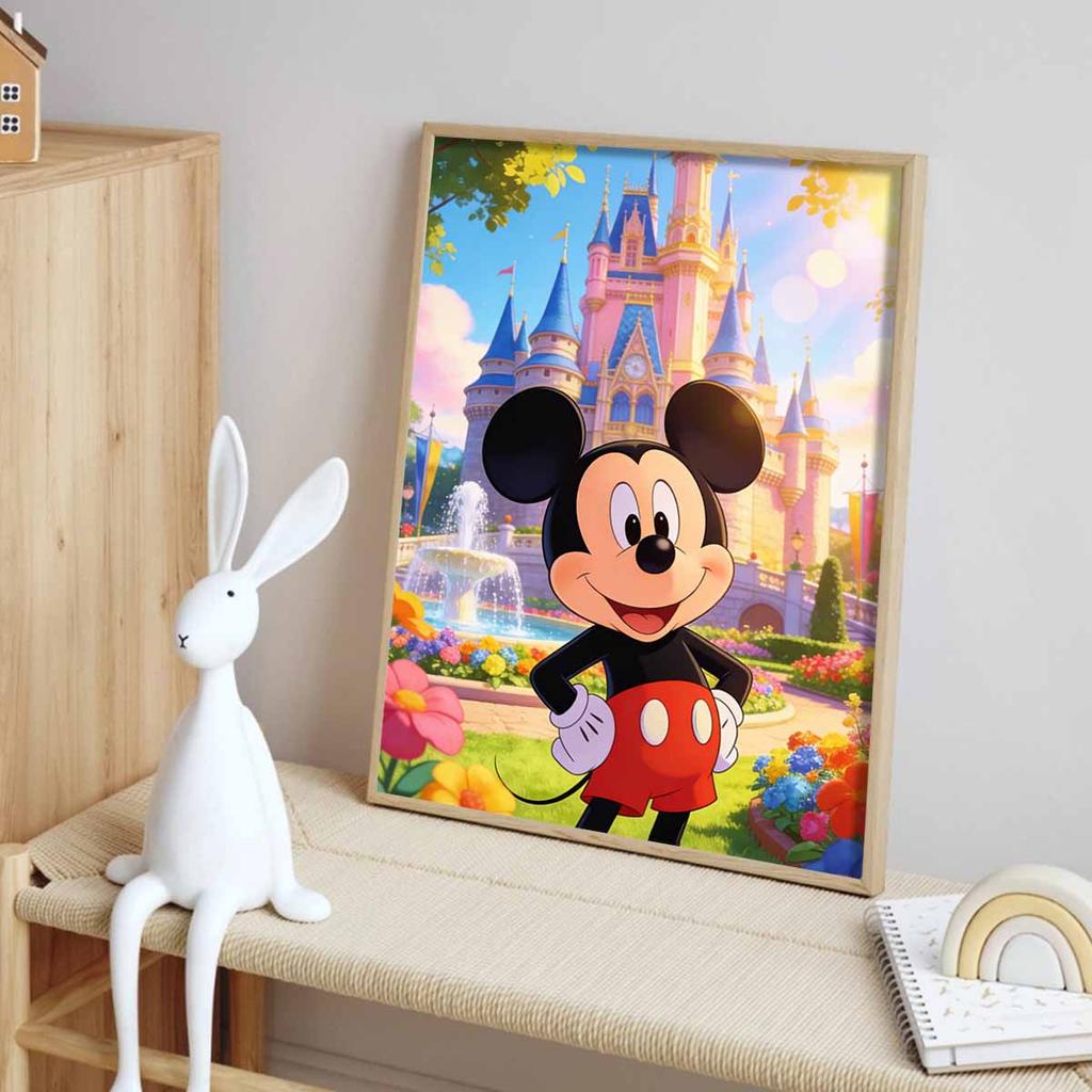 Disney Mickey Mouse Castle oil painting handmade painting art kit mosaic diy home decoration gift