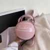 Basketball Handbag Small Round Bag Basketball Bag Letter Printing Shoulder Bag
