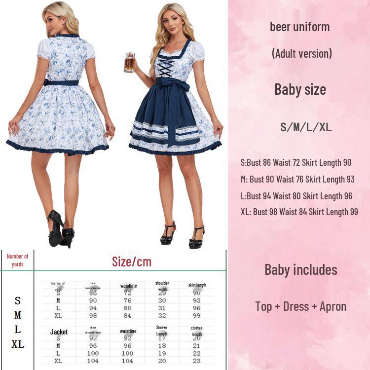 

Bavarian Oktoberfest Traditional Maid Costume Dress Medium
