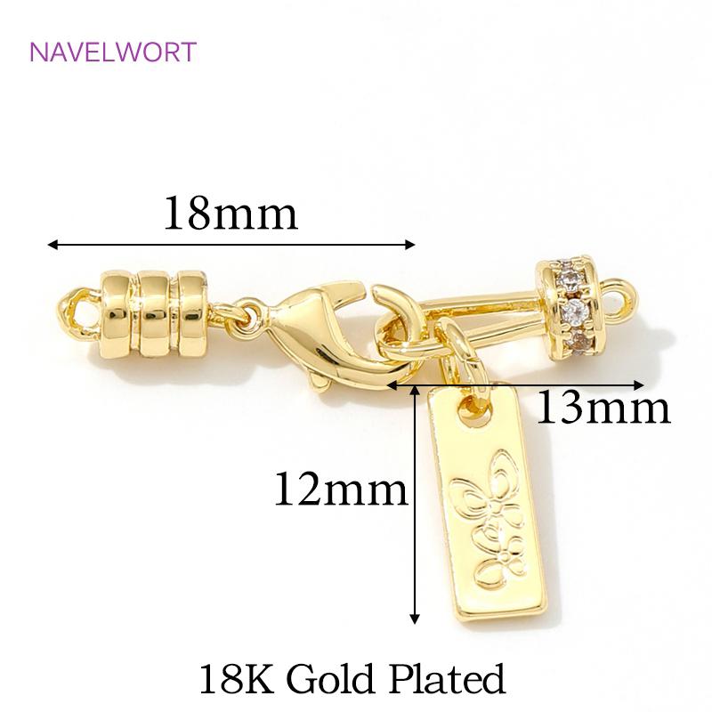 18K Gold Plated Connectors Clasps Brass Pearl Necklace Clasps Fasteners,Clasps For Jewelry,For DIY Jewelry Making Supplies 1 piece