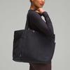 Lululemon Daily 20L Tote Bag With Metal Logo Closure Recycled Nylon Unisex Tote Bags Black LU9BSDS-0001