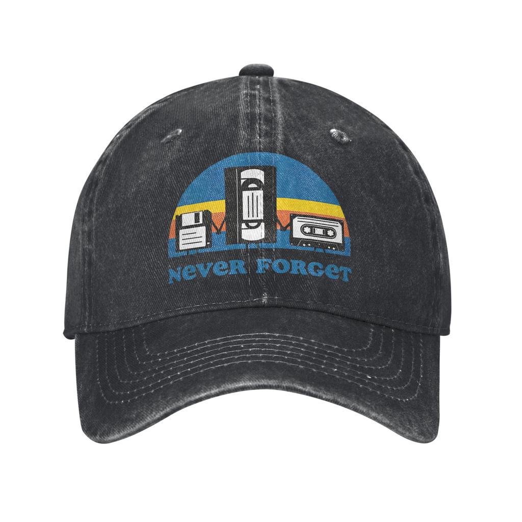 Retro Retro S Music Tape Never Forget Tank Baseball Caps for Unisex Women Distressed Washed Snapback Cap Outdoor Running Hats Cap