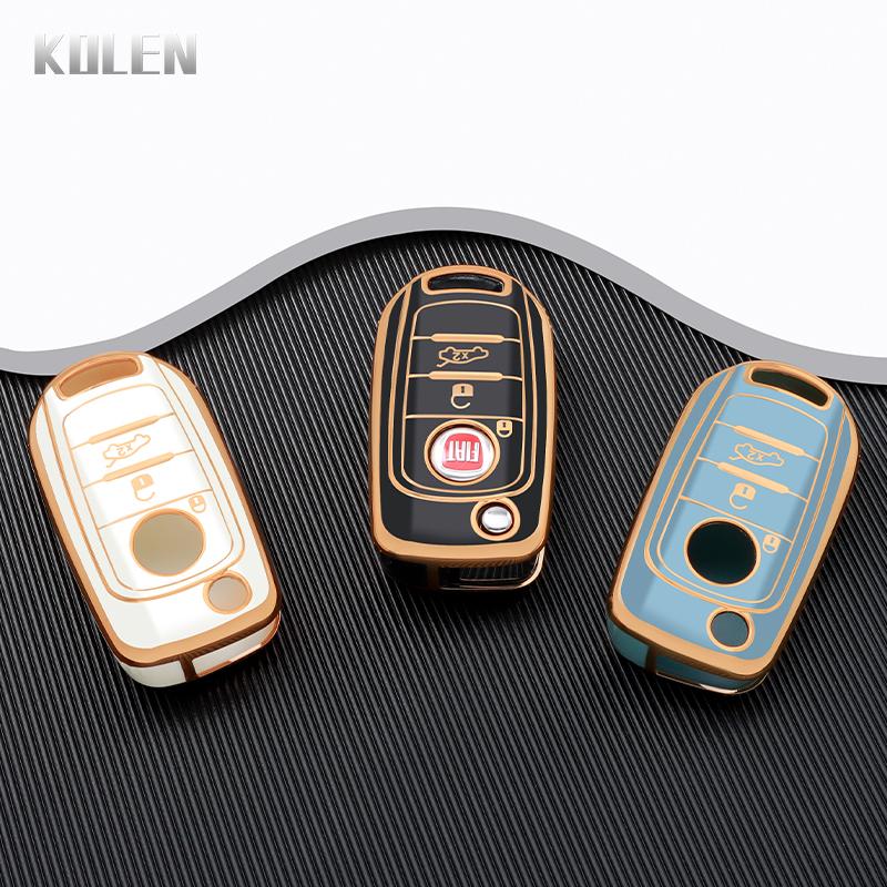TPU Car Folding Key Case Cover Shell For FIAT Tipo Toro Nuovo Freedom 500X Doblo Argo Grazie Protector Holder Fob Accessories