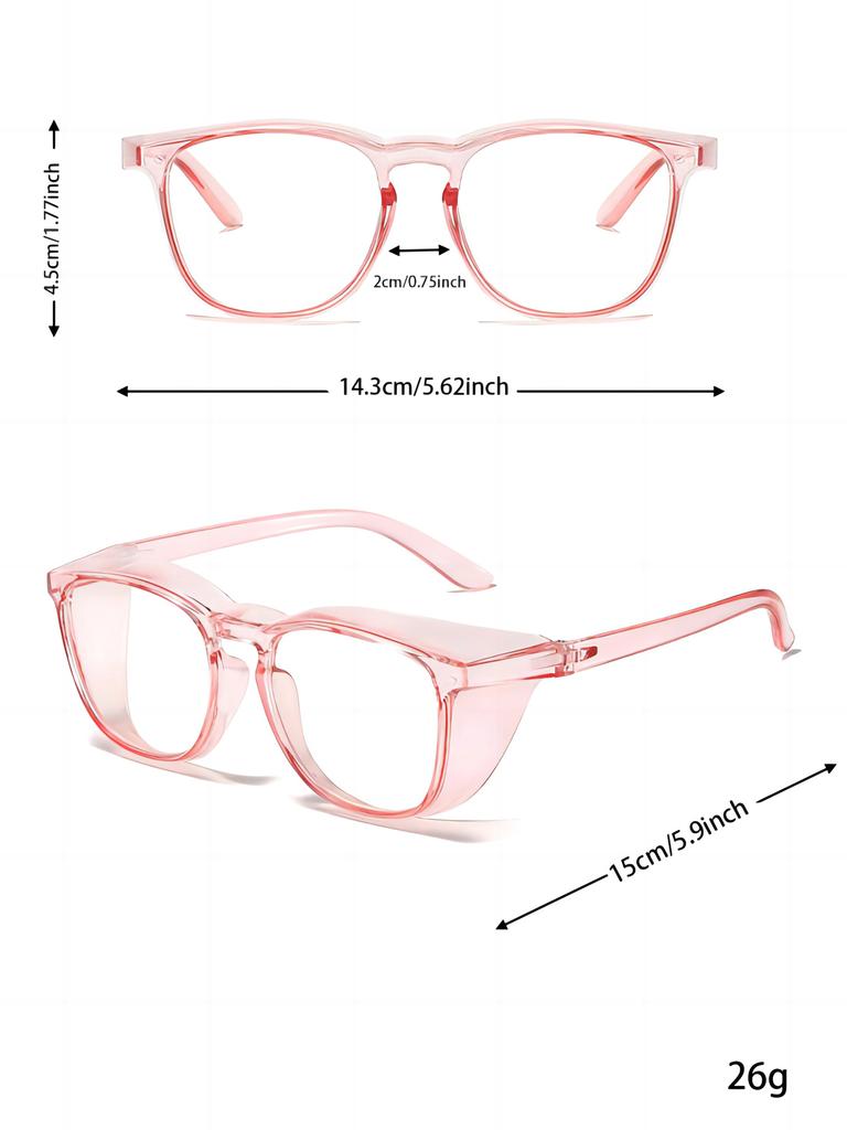 1pcs New Pink Anti-blue Pollen Mirror Fashion Male And Female Personality Flat Light Mirror Anti-fog Protection Glasses