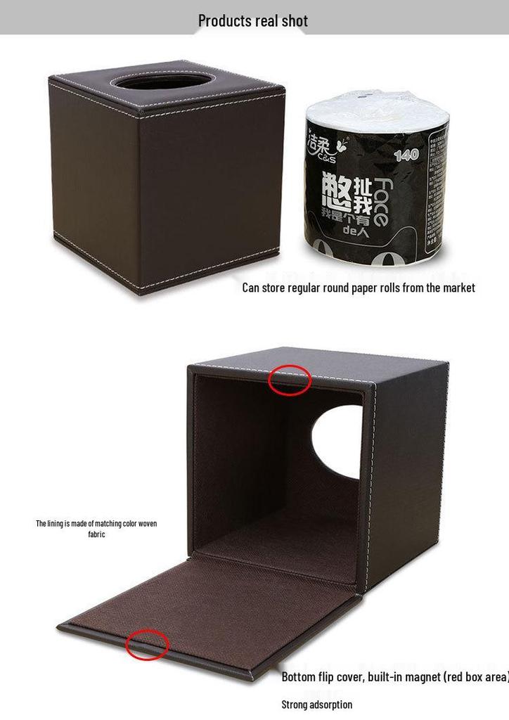 Creatieve PU Vierkante Tissuebox voor Thuis of Hotel - Koffietafel Rolpapierhouder