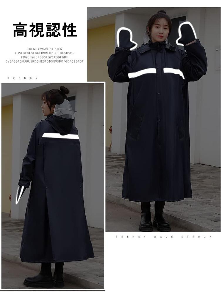 JYZ Long Raincoat for Women and Rain Poncho for Motorcycles and Backpack Includes Large High Storage Bag Fully Heavy Rainy Season Size 3XL Men, Bikes,