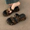Fashion Leopard Women Flats Slippers Casual Platform Sandals Summer Shoes Fashion 2025 New Woman Trend Flip Flops Open Toe Sandalias