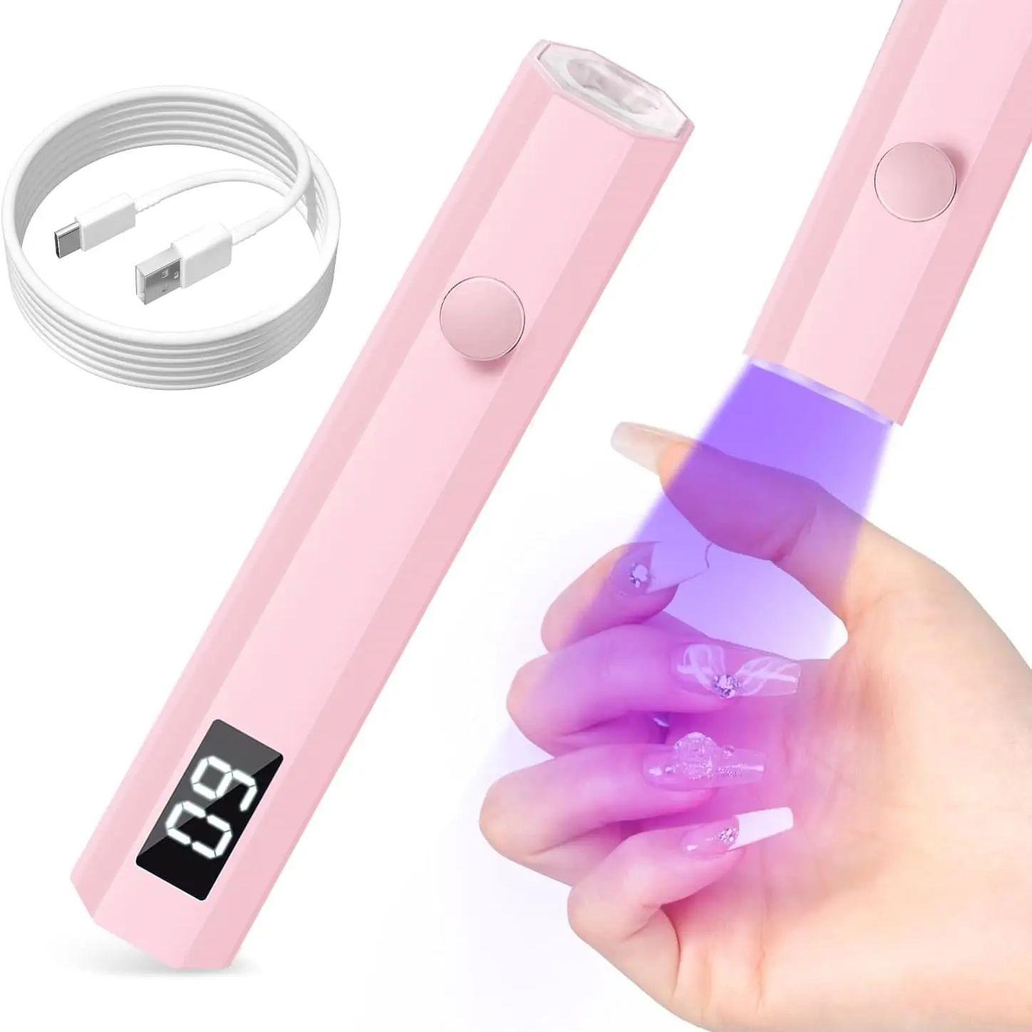 

Uv Nail Light Handheld Uv Light For Nails 3W Portable Led Lamp With 2 Timer Settings 20/60S For Gel Polish Home Diy Salon Women(