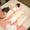 Kawaii Soft Long Cat Sleeping Office Pillow Plush Toys Stuffed Back Sofa Cushion Home Decor Christmas Gift Doll For Kids Girls
