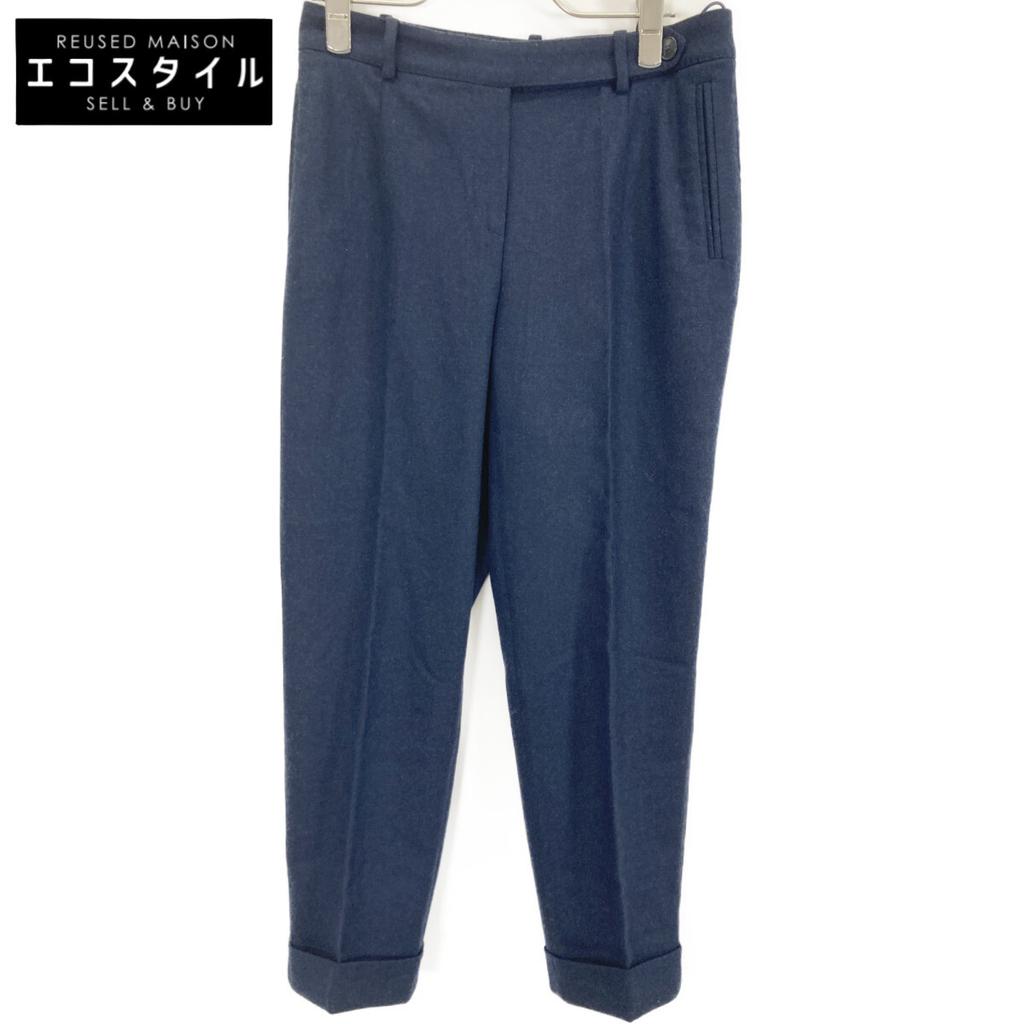 Loro Piana Navy Roll-Up Slacks Tapered Pants Bottoms 40 NavyUsed