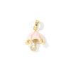 2 pcs 18k Gold Plated CharmsTransparent Zircon Pearl Umbrella Flower Melon Seed Buckle Brass Pendant For DIY Necklace Making
